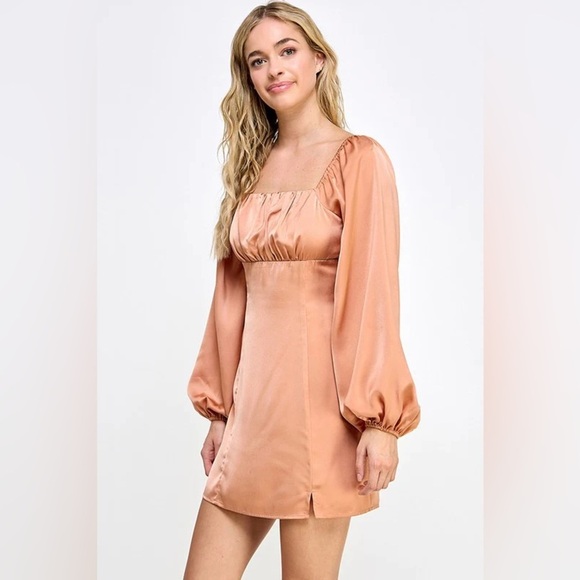 en;semble “Trying My Best Dress” Terracotta Balloon Sleeve Dress NWT Medium - Picture 1 of 10